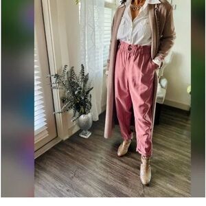 Zara Blush Pink Paper bag Pants